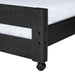 Elements International Vista Twin over Full Basic Loft Bed with Desk in Grey - Faith Furniture (Manhattan, KS)
