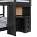 Elements International Vista Twin over Full Basic Loft Bed with Desk in Grey - Faith Furniture (Manhattan, KS)