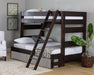 Elements International Vista Twin over Full Bunk Bed with Ladder in Brown - Faith Furniture (Manhattan, KS)