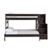 Elements International Vista Twin over Full Bunk Bed with Staircase in Brown - Faith Furniture (Manhattan, KS)