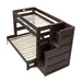Elements International Vista Twin over Full Bunk Bed with Staircase in Brown - Faith Furniture (Manhattan, KS)