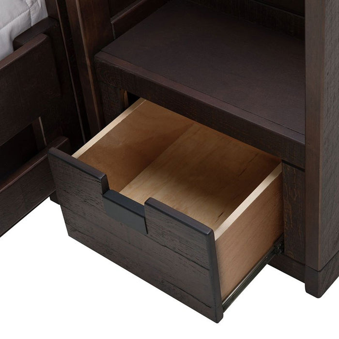 Elements International Vista Twin over Full Bunk Bed with Staircase in Brown - Faith Furniture (Manhattan, KS)