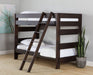 Elements International Vista Twin over Twin Bunk Bed with Ladder in Brown - Faith Furniture (Manhattan, KS)