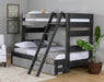 Elements International Vista Twin over Twin Bunk Bed with Ladder in Grey - Faith Furniture (Manhattan, KS)