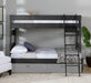 Elements International Vista Twin over Twin Bunk Bed with Ladder in Grey - Faith Furniture (Manhattan, KS)