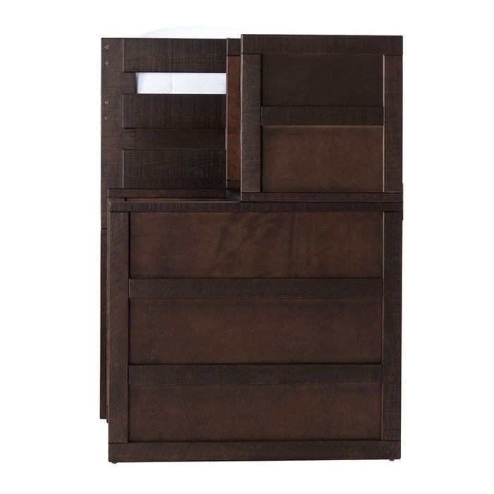 Elements International Vista Twin over Twin Bunk Bed with Staircase in Brown - Faith Furniture (Manhattan, KS)