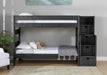 Elements International Vista Twin over Twin Bunk Bed with Staircase in Grey - Faith Furniture (Manhattan, KS)