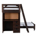 Elements International Vista Twin over Twin Super Loft Bed with Desk and Bookcase in Brown - Faith Furniture (Manhattan, KS)