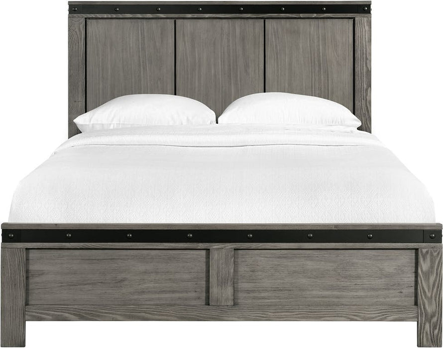 Elements International Wade Twin Bed in Gray - Faith Furniture (Manhattan, KS)