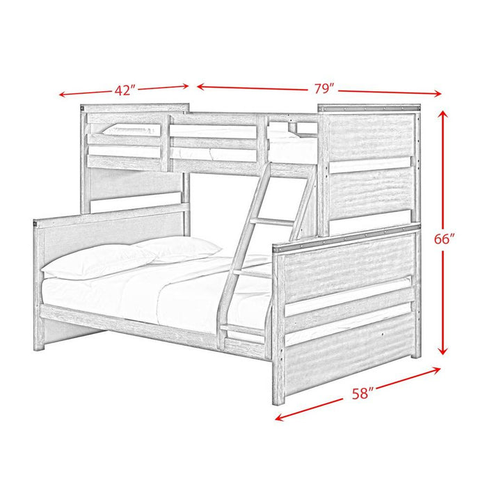Elements International Wade Twin over Full Bunk Bed in Gray - Faith Furniture (Manhattan, KS)