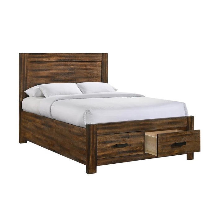Elements International Warner Full Storage Bed in Chesnut - Faith Furniture (Manhattan, KS)