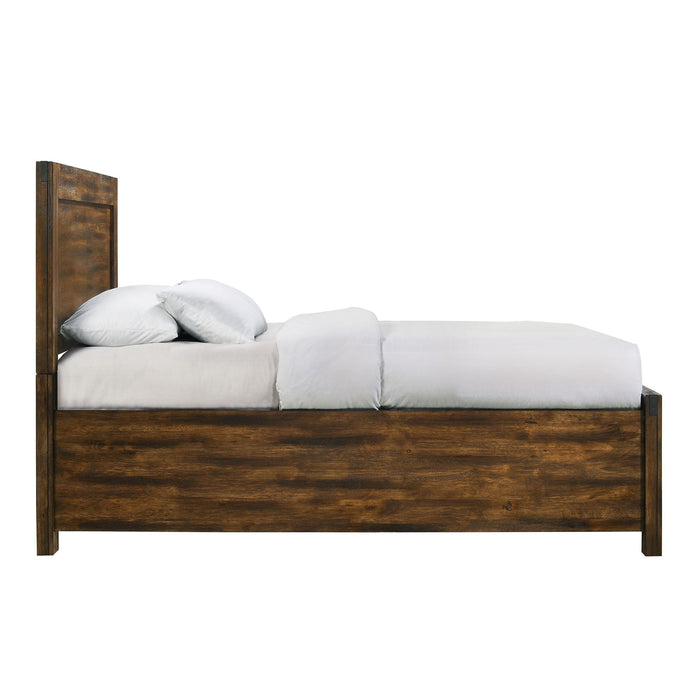Elements International Warner Full Storage Bed in Chesnut - Faith Furniture (Manhattan, KS)