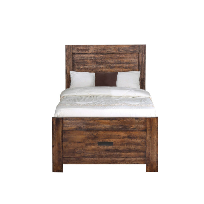 Elements International Warner Twin Storage Bed in Chesnut - Faith Furniture (Manhattan, KS)