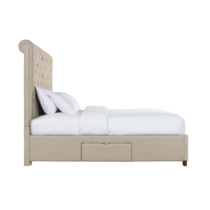 Waldorf Queen Upholstered Storage Bed - Faith Furniture (Manhattan, KS)