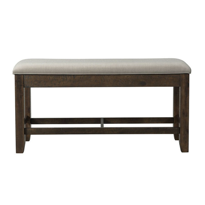 Elements International Colorado Counter Height Bench in Charcoal - Faith Furniture (Manhattan, KS)