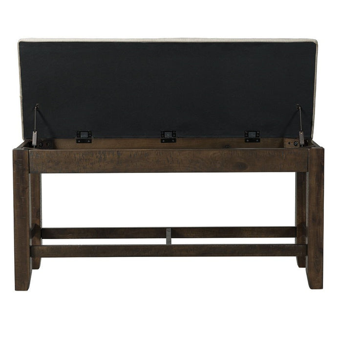 Elements International Colorado Counter Height Bench in Charcoal - Faith Furniture (Manhattan, KS)
