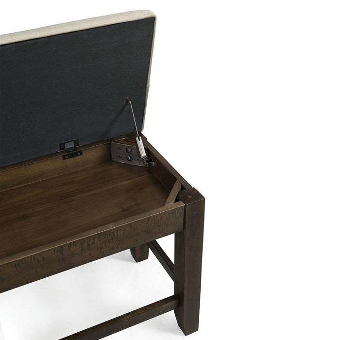Elements International Colorado Counter Height Bench in Charcoal - Faith Furniture (Manhattan, KS)