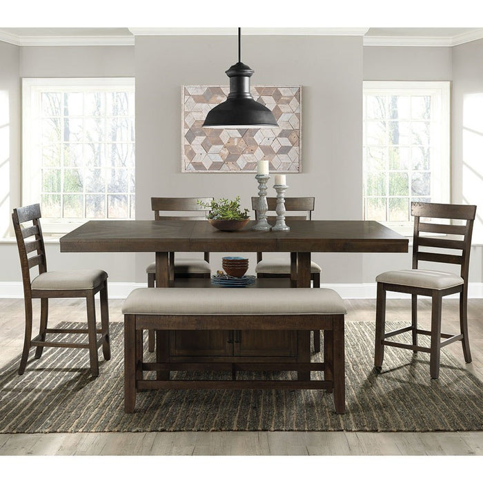 Elements International Colorado Counter Height Bench in Charcoal - Faith Furniture (Manhattan, KS)