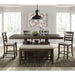 Elements International Colorado Counter Height Bench in Charcoal - Faith Furniture (Manhattan, KS)