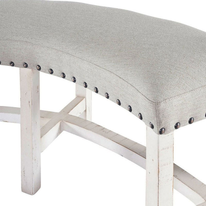 Elements International Condesa Round Bench in White - Faith Furniture (Manhattan, KS)
