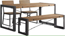 Elements International Industrial Bench in Gunmetal and Brown - Faith Furniture (Manhattan, KS)
