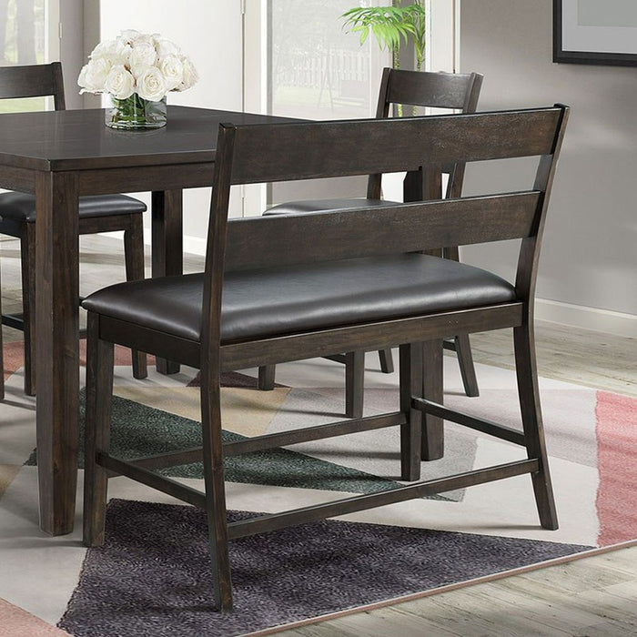 Elements International Mango Counter Height Bench in Dark Brown - Faith Furniture (Manhattan, KS)