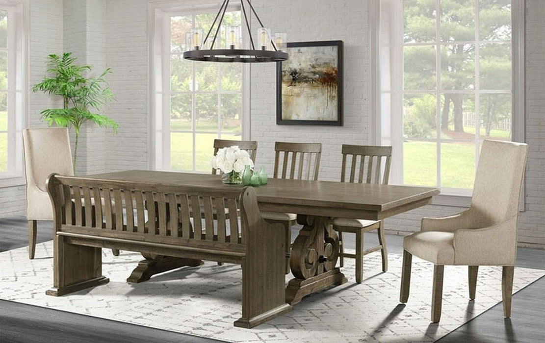 Elements International Stone Pew Bench in Grey - Faith Furniture (Manhattan, KS)