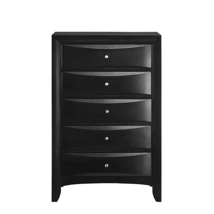 Elements International Emily 5 Drawer Chest in Black - Faith Furniture (Manhattan, KS)