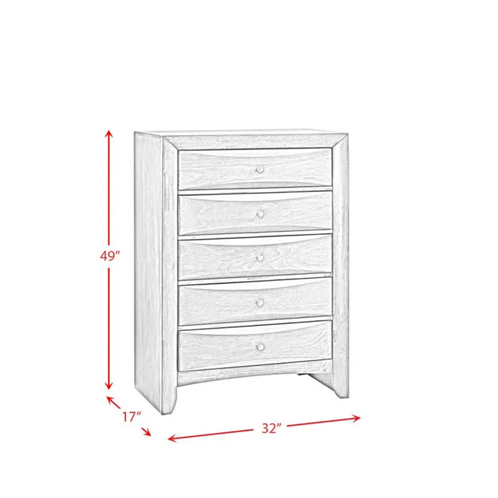 Elements International Emily 5 Drawer Chest in Black - Faith Furniture (Manhattan, KS)