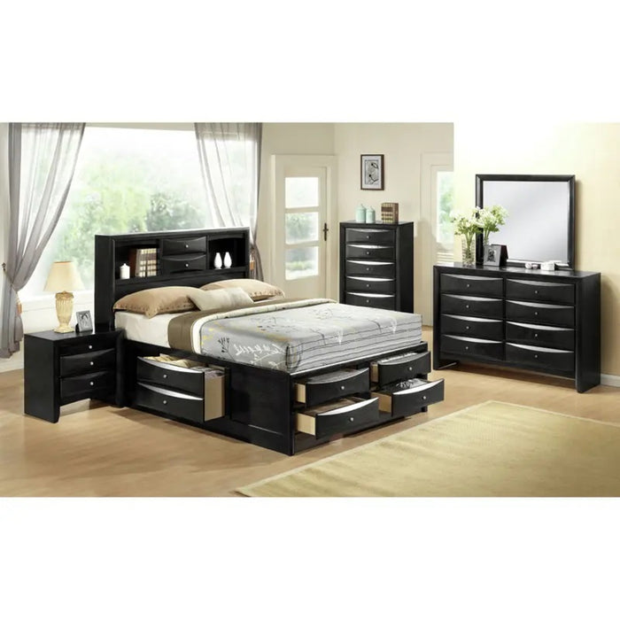 Elements International Emily 5 Drawer Chest in Black - Faith Furniture (Manhattan, KS)