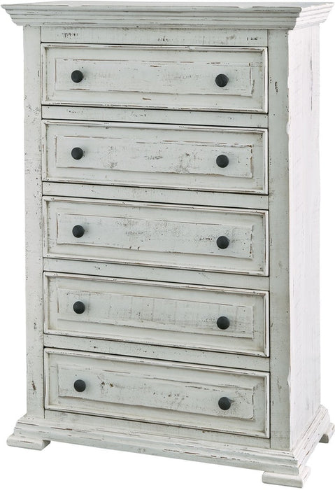 Elements International Olivia White 5 Drawer Chest - Faith Furniture (Manhattan, KS)