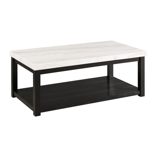 Marcello White Marble Rectangle Coffee Table - Faith Furniture (Manhattan, KS)