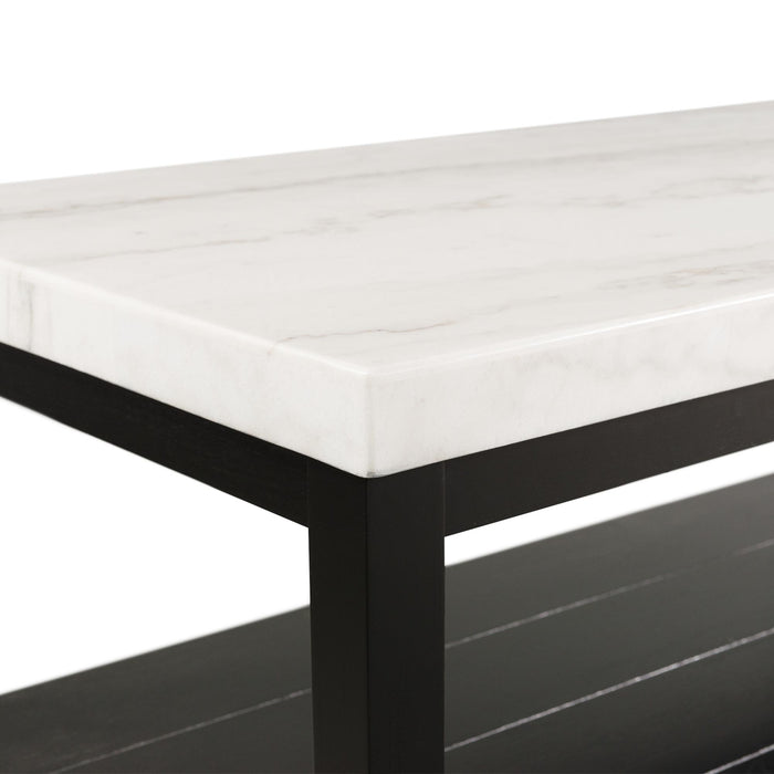 Marcello White Marble Rectangle Coffee Table - Faith Furniture (Manhattan, KS)