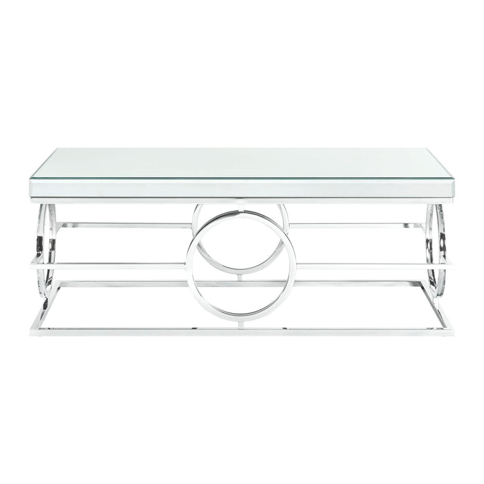 Pearl Rectangle Mirrored Coffee Table - Faith Furniture (Manhattan, KS)