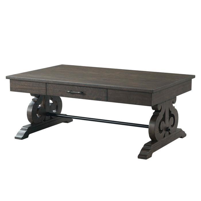 Stone Coffee Table w/ PU Base - Faith Furniture (Manhattan, KS)