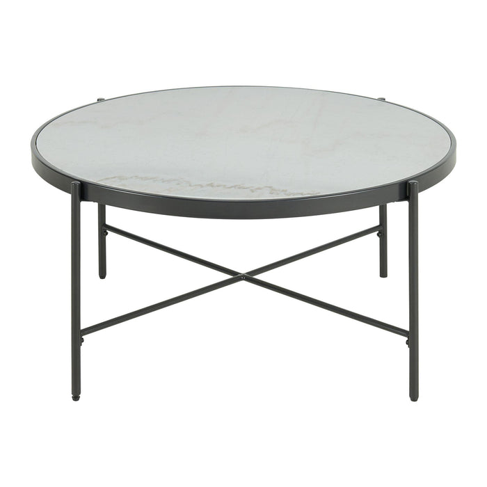 Vienna Round Coffee Table with Marble Top - Faith Furniture (Manhattan, KS)