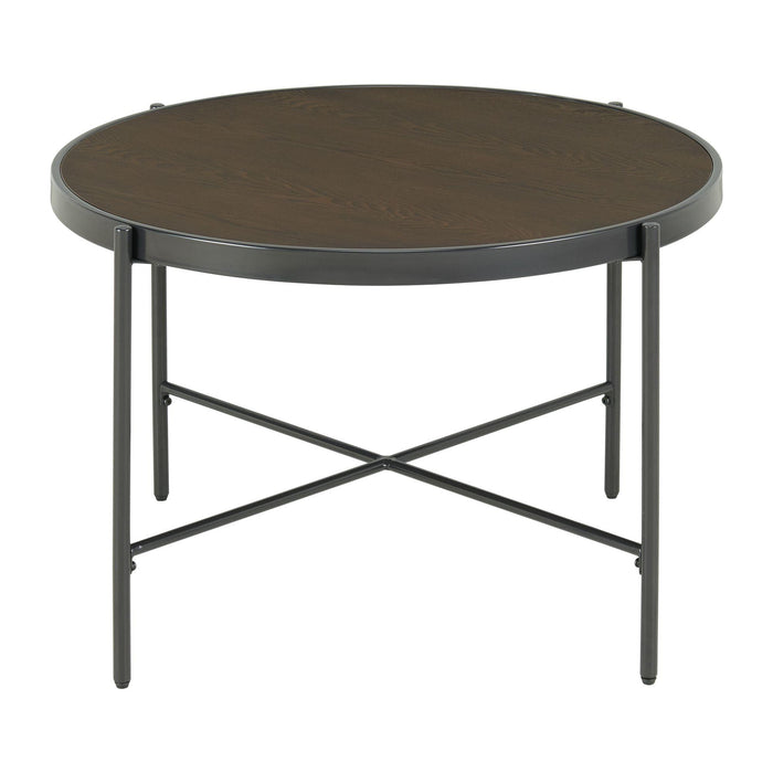 Vienna Round Coffee Table with Wooden Top - Faith Furniture (Manhattan, KS)