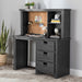 Elements International Vista Computer Desk with Hutch in Grey - Faith Furniture (Manhattan, KS)