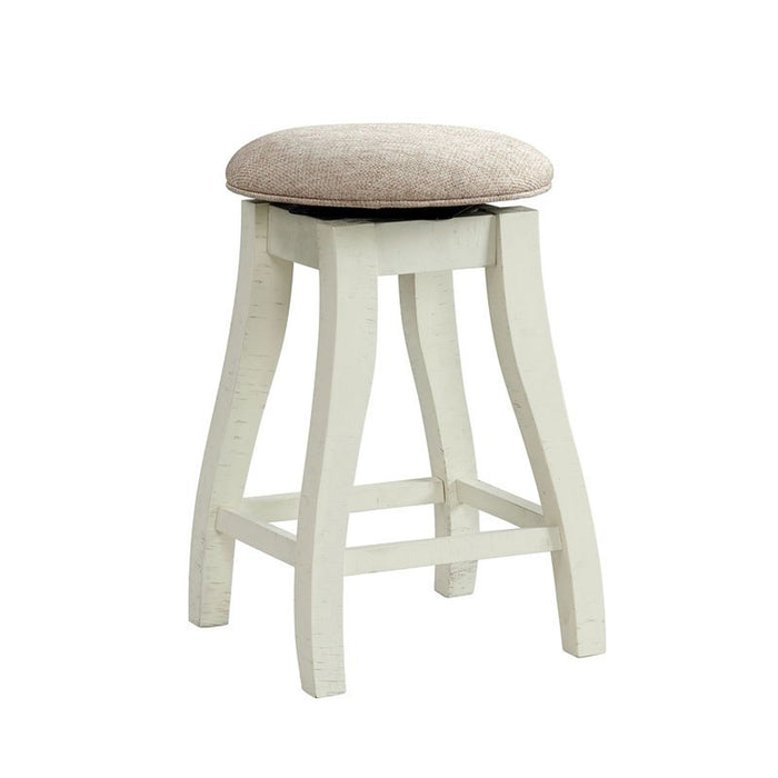 Elements International Stone 24 Inch Counter Height Stool (Set of 2) in White - Faith Furniture (Manhattan, KS)
