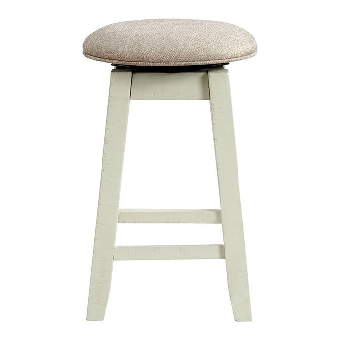 Elements International Stone 24 Inch Counter Height Stool (Set of 2) in White - Faith Furniture (Manhattan, KS)