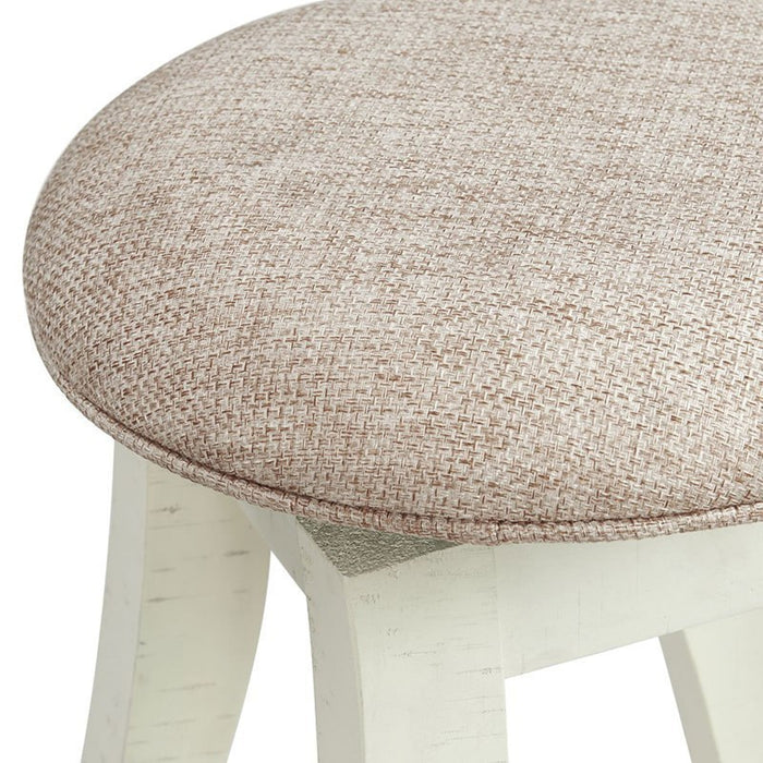Elements International Stone 24 Inch Counter Height Stool (Set of 2) in White - Faith Furniture (Manhattan, KS)