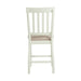 Elements International Stone Counter Height Slat Back Side Dining Chair (Set of 2) in White - Faith Furniture (Manhattan, KS)