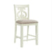 Elements International Stone Counter Height Swirl Back Side Dining Chair (Set of 2) in White - Faith Furniture (Manhattan, KS)