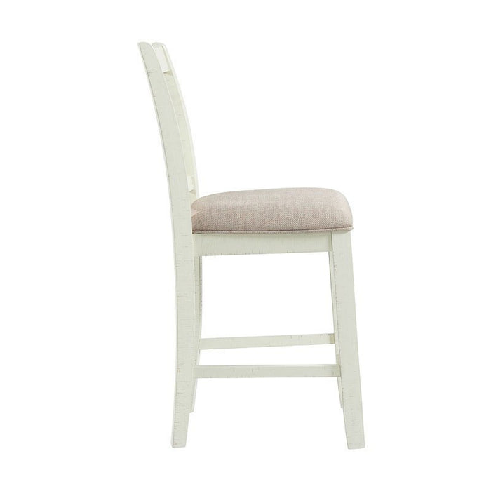Elements International Stone Counter Height Swirl Back Side Dining Chair (Set of 2) in White - Faith Furniture (Manhattan, KS)