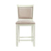 Elements International Stone Counter Height Upholstered Swirl Back Side Dining Chair (Set of 2) in White - Faith Furniture (Manhattan, KS)