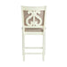 Elements International Stone Counter Height Upholstered Swirl Back Side Dining Chair (Set of 2) in White - Faith Furniture (Manhattan, KS)