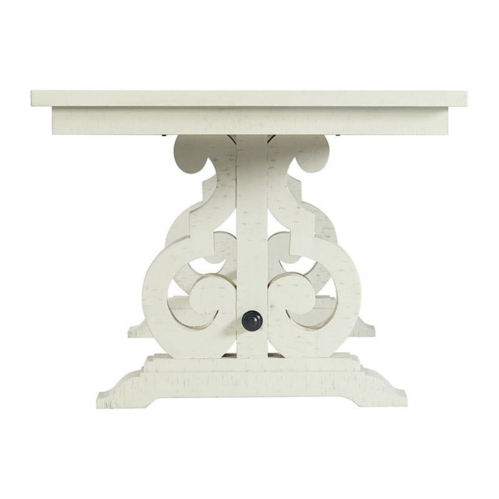 Elements International Stone Counter Height Dining Table in WhiteC - Faith Furniture (Manhattan, KS)