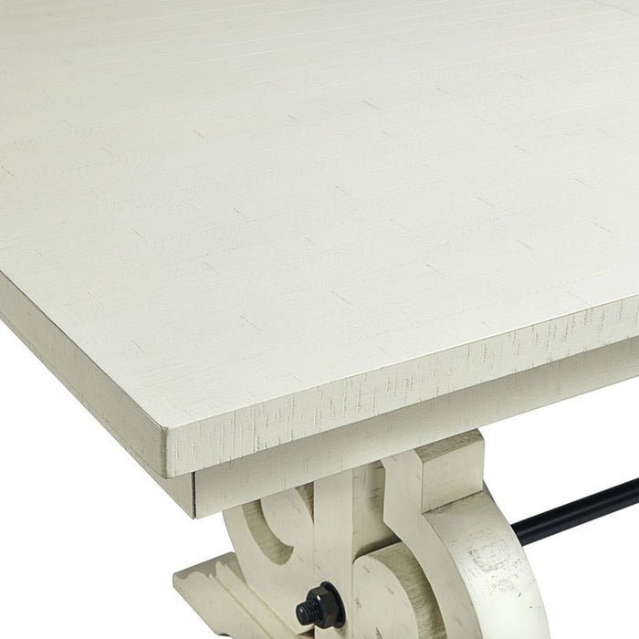 Elements International Stone Counter Height Dining Table in WhiteC - Faith Furniture (Manhattan, KS)