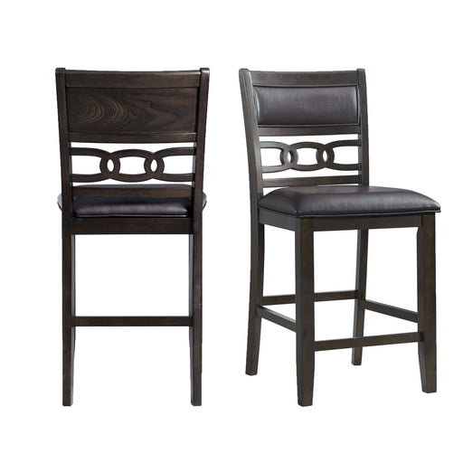 Amherst Counter Height Faux Leather Side Chair Set in Walnut of 2 - Faith Furniture (Manhattan, KS)