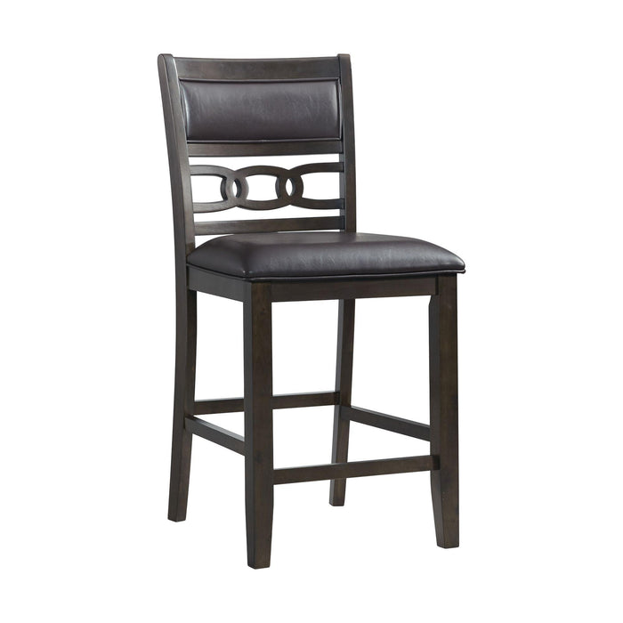 Amherst Counter Height Faux Leather Side Chair Set in Walnut of 2 - Faith Furniture (Manhattan, KS)